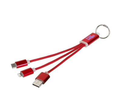 cable de chargement 3 en 1 rouge