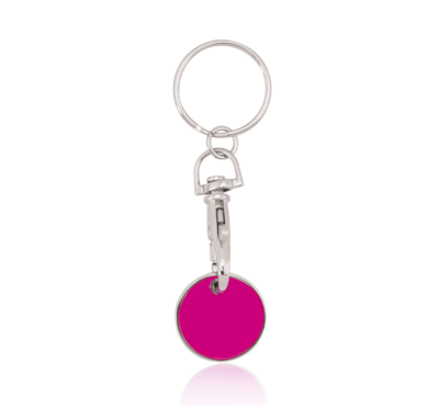 porte clé avec jeton couleur rose 