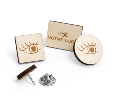 pin's en bois personnalisable