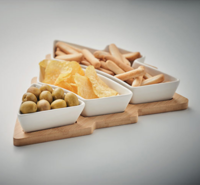 Set apéro sapin en bois pour apéritif de Noël