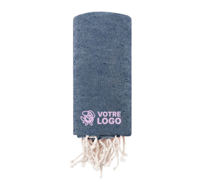 paréo serviette couleur bleu marine personnalisable