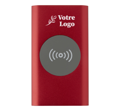 batterie externe personnalisable rouge