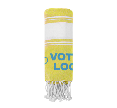 paréo serviette couleur jaune logoté