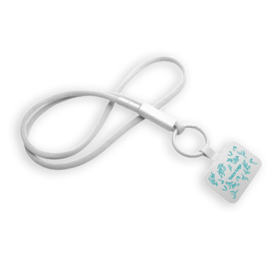 tour de cou porte téléphone avec tube en plastique couleur blanc