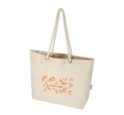 tote bag de plage coton recyclé personnalisable