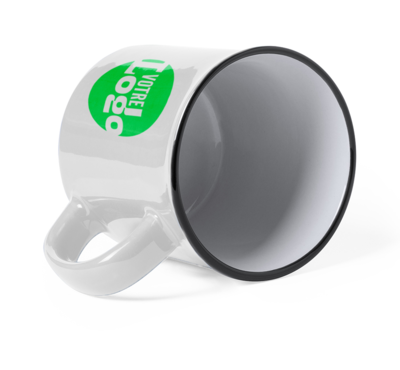 mug céramique à logoté couleur blanc 300 ml