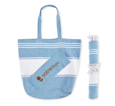 set sac et serviette de plage publicitaire