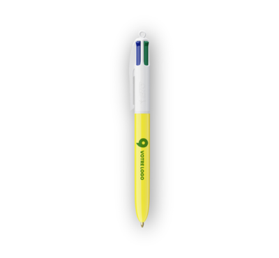 Stylo BIC jaune 4 couleurs
