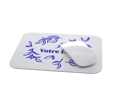 tapis de souris personnalisable couleur blanc