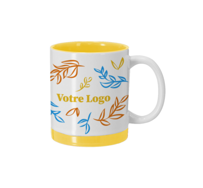 mug céramique jaune 350 ml personnalisable
