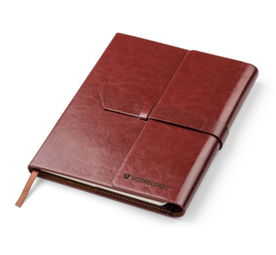 Carnet en éco cuir brun