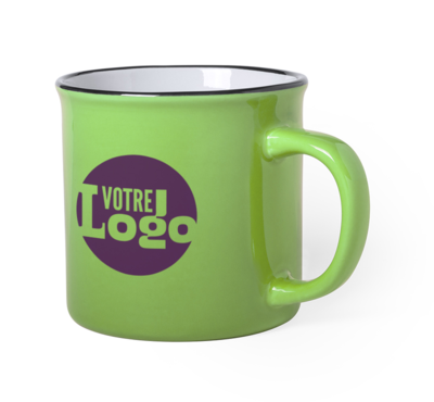 tasse couleur verte 300 ml personnalisable