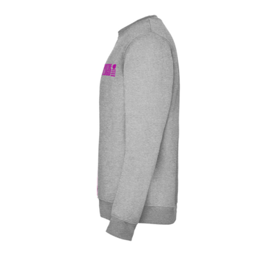 pull ras du cou couleur gris logoté pour enfant