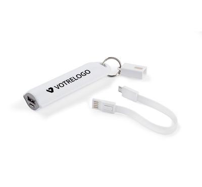 Batterie externe personnalisable blanche