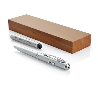 Stylo pointeur laser PRES argent