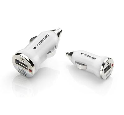 Chargeur voiture publicitaire blanc