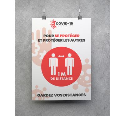 Affiche distance de sécurité COVID