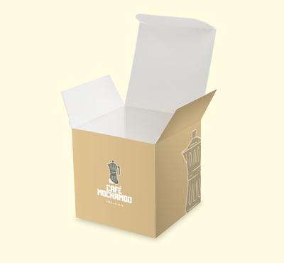 Boîte carrée ouverte : packaging personnalisé 