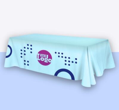 nappe impression personnalisée pour entreprise avec un logo et des motifs