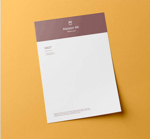 Impression papier en-tête