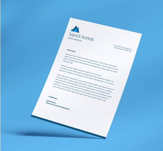 Papier entête logoté groupe immobilier