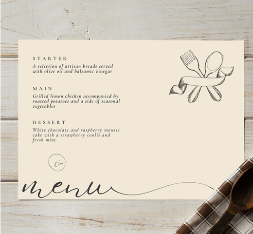 menu set de table personnalisable