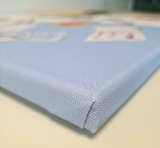 zomm sur le rendu de l'impression des toiles de peintre avec image personnalisée