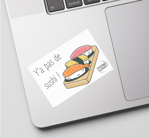 sticker autocollant marketing à coller sur ordinateur