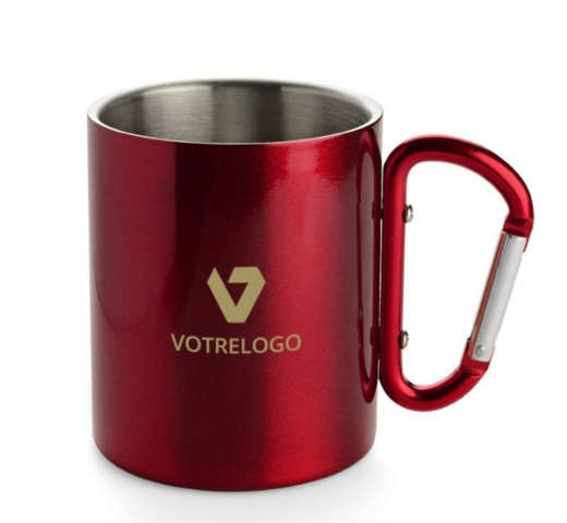 Tasse en acier et anse mousqueton