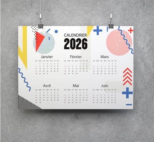 calendrier rigide cartonné pour entreprise