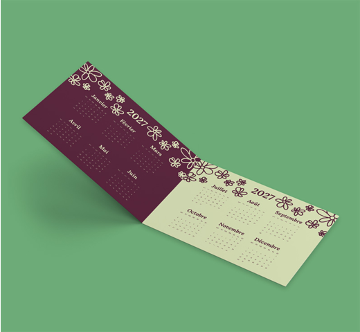 calendrier mini format carte de visite