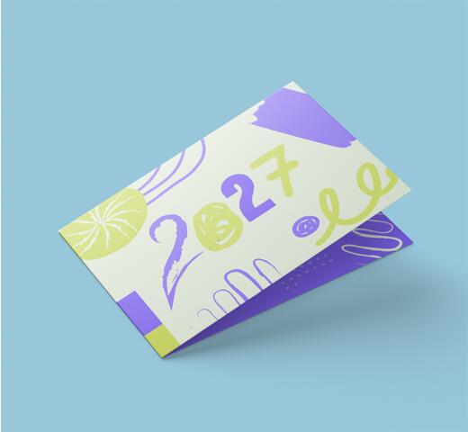 calendrier de poche plié format carte