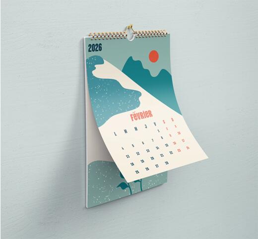calendrier à accrocher au mur personnalisable