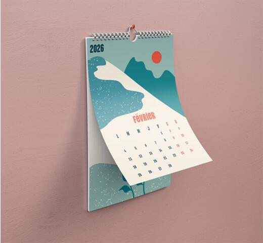 calendrier à accrocher au mur personnalisable