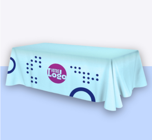 nappe impression personnalisée pour entreprise avec un logo et des motifs