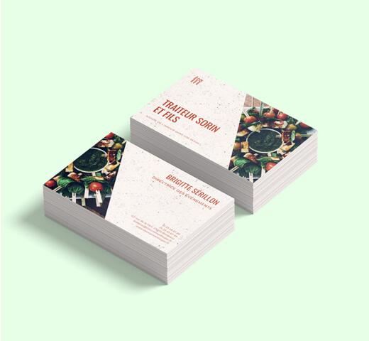 carte de visite papier d'herbe