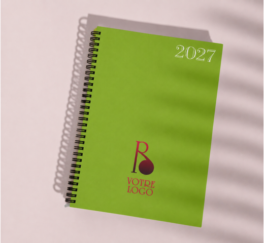 agenda de type semainier avec impression personnalisée 2026 vert citron