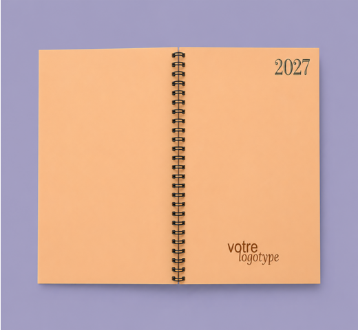 vue de dos de l'agenda semainier à spirale