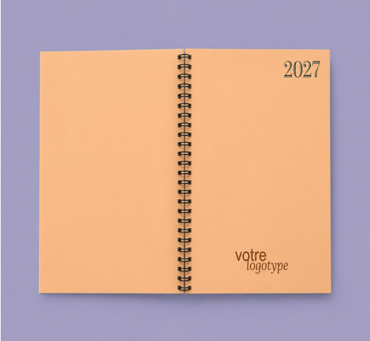 vue de dos de l'agenda semainier à spirale