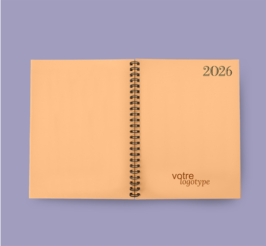 vue de dosde l'agenda semainier à spirale