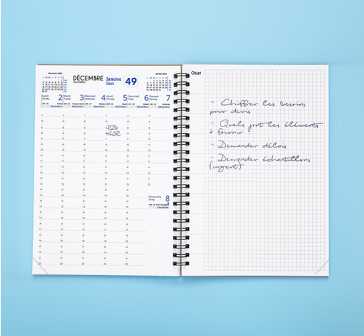 intérieur semainier agenda personnalisable