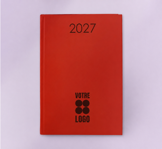 Agenda de bureau grand format personnalisable avec un logo en marquage en creux