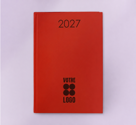 Agenda de bureau grand format personnalisable avec un logo en marquage en creux