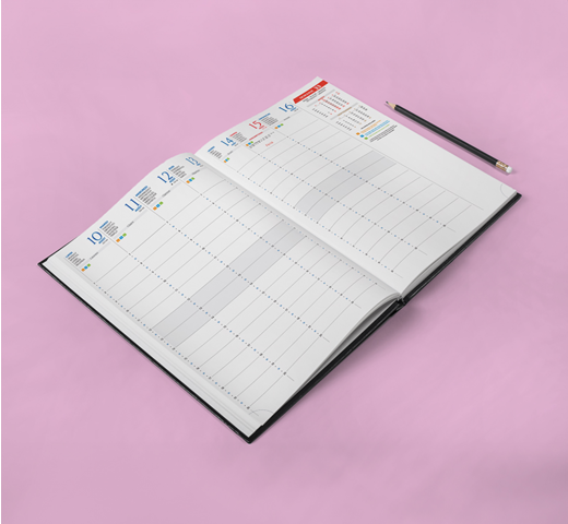 intérieur de l'agenda de bureau personnalisable