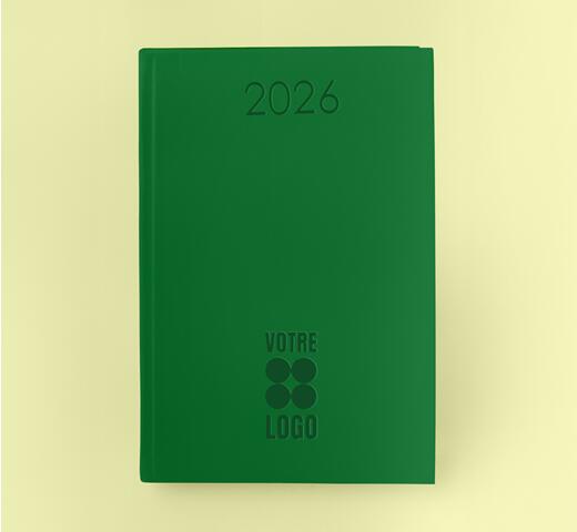 Agenda de bureau grand format personnalisable avec un logo en marquage en creux