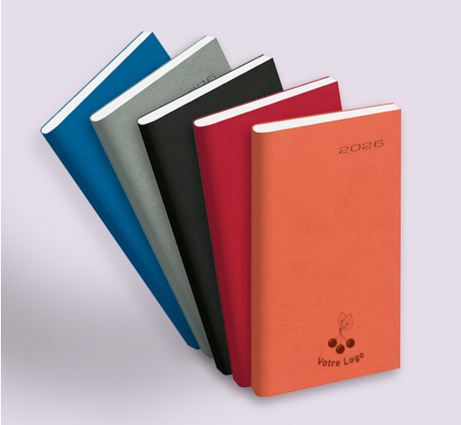 5 coloris de l'agenda de poche personnalisable