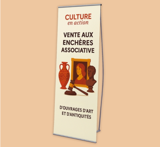 exemple de kakemono l-banner vue de face
