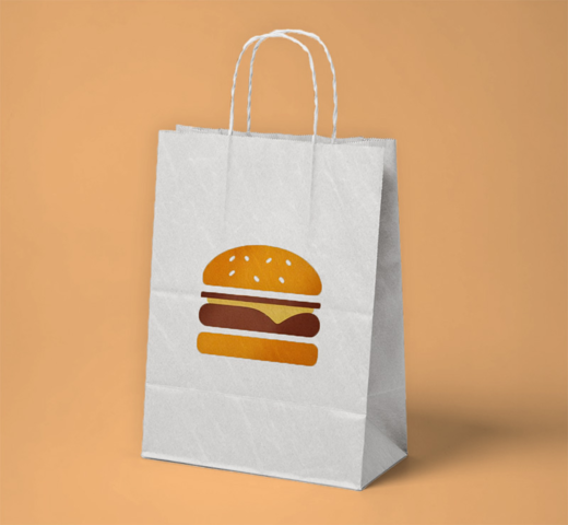 exemple de sac en papier kraft blanc pour secteur alimentaire