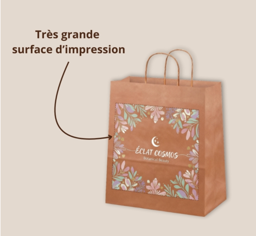 grande surface d'impression pour les sac en papier kraft personnalisables