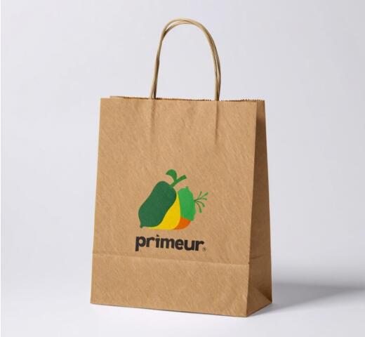 exemple de sac en papier kraft brun naturel pour commerce alimentaire